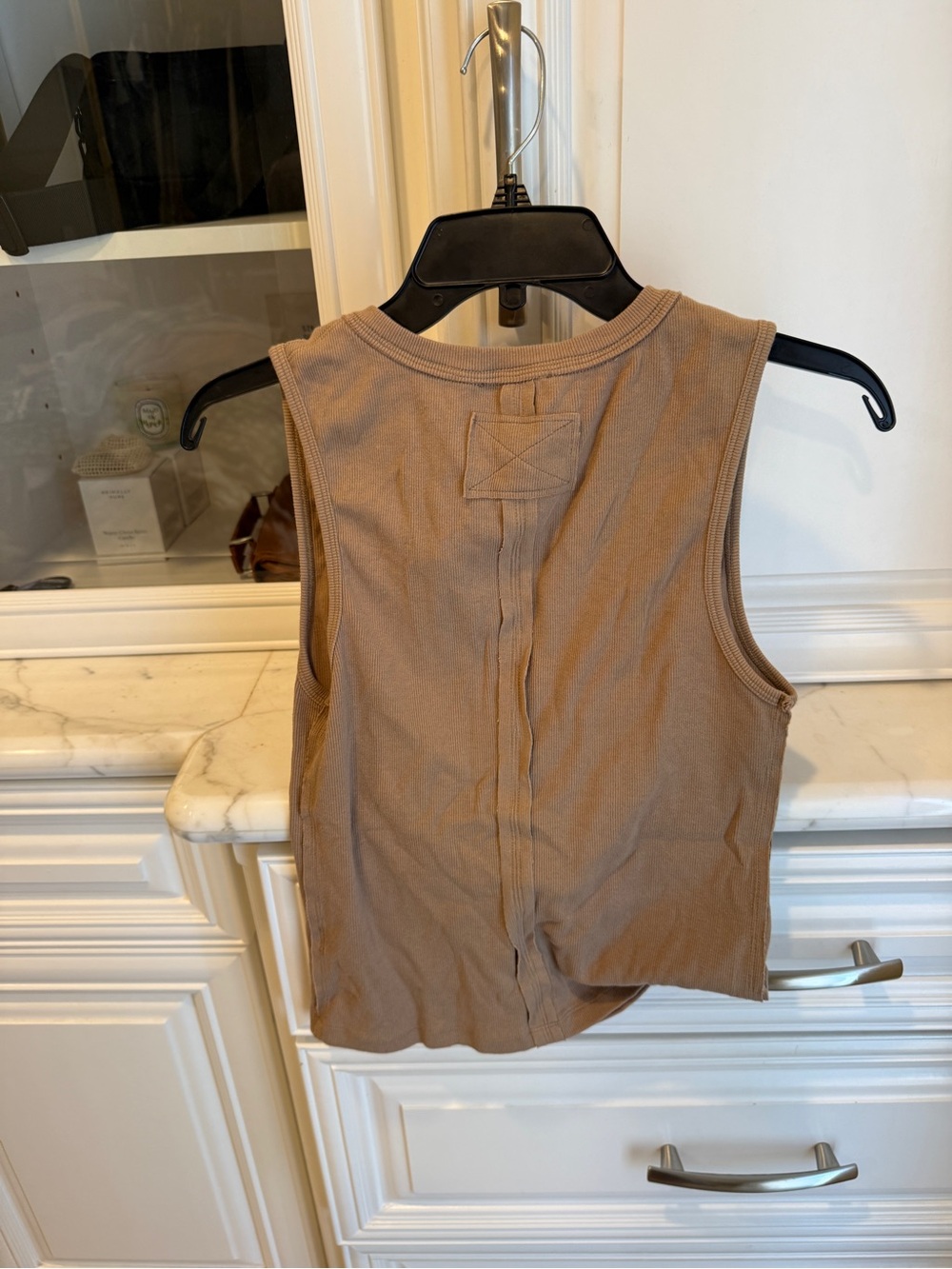 AEMHI&CO Tan Button-Front Ribbed Tank - Picture 3 of 3